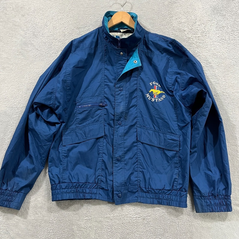 Vintage Ford Mustang‎ Motorsport PMI Racing Windbreaker Coach Jacket Mens XL 90s